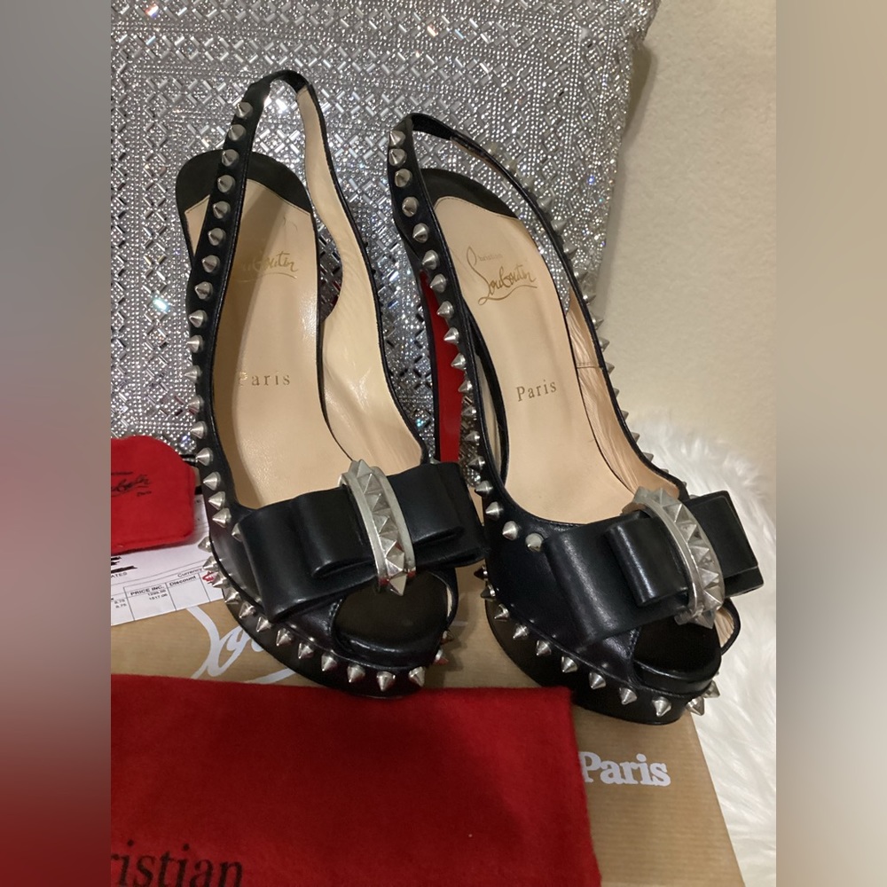 Christian Authentic Louboutin black heels size 38 1/5